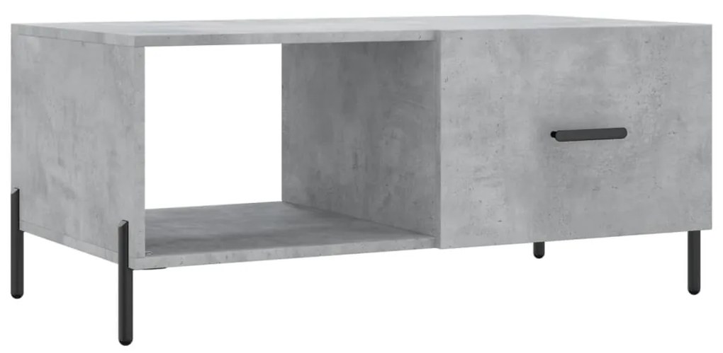 Tavolino da salotto grigio cemento 90x50x40cm legno multistrato