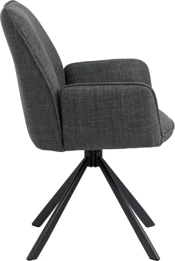 Set di sedie da pranzo grigio scuro in imbottito con braccioli 2 pz Glenda – Actona