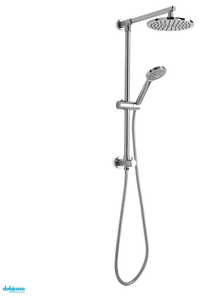 Gedy Colonna Doccia Fissa "Star 02" C/Soffione tondo diam. 20 cm e Kit doccia Cromo Lucido C/Deviatore