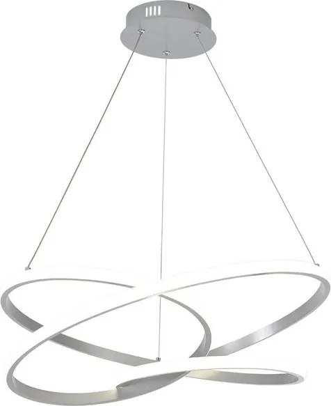 Sospensione LED Reika grigio silver Ø 60 cm,  50 W IP20 CCT da bianco caldo al bianco neutro, 3200 lumen
