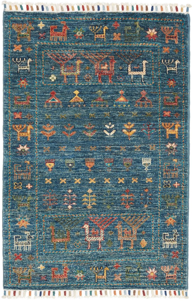 Samarkand Tappeto 60 x 100 Grigio (Pakistan) Annodato A Mano