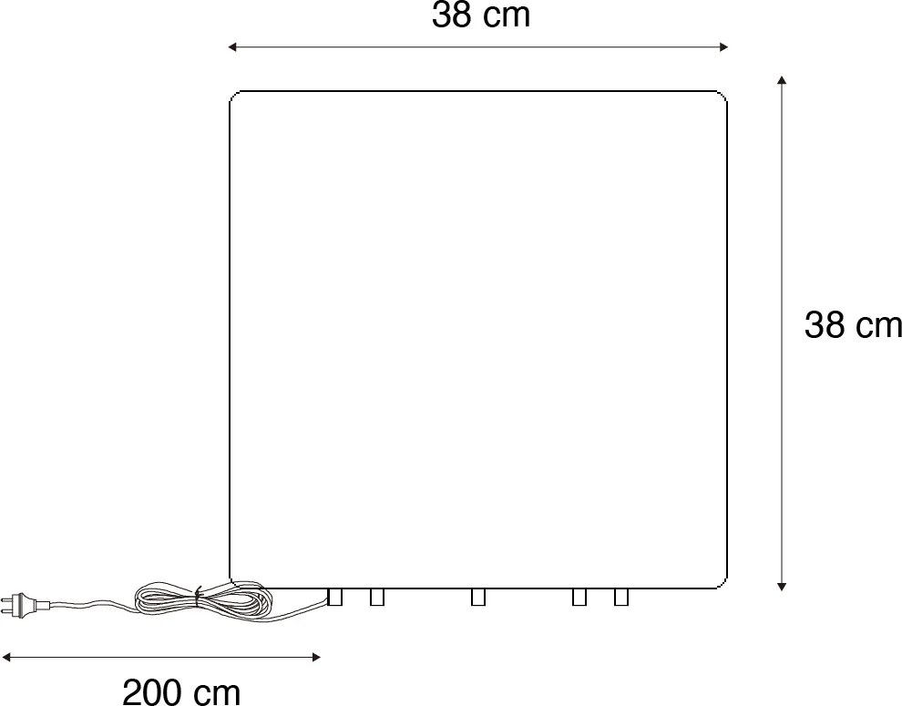 Lampada da esterno intelligente bianca quadrata 38 cm incl. LED A60 IP44 - Nura