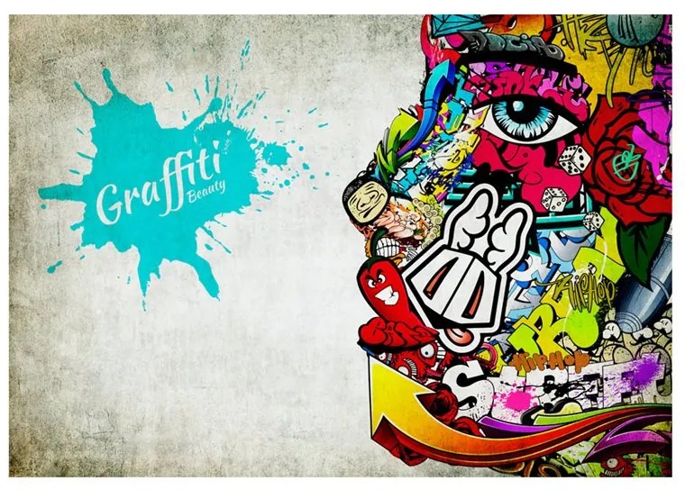 Fotomurale  Graffiti beauty  Colore Beige, Dimensioni e Misure 150x105