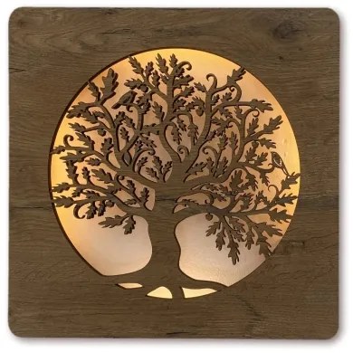 Li-Go 5275/DUB2 - Decorazione da parete a LED/10W/5V 20000 mAh 42x42 cm rovere + telecomando