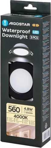 Aigostar-SET 3x Lampada da incasso da esterno LED LED/4,8W/230V 4000K IP65 nero