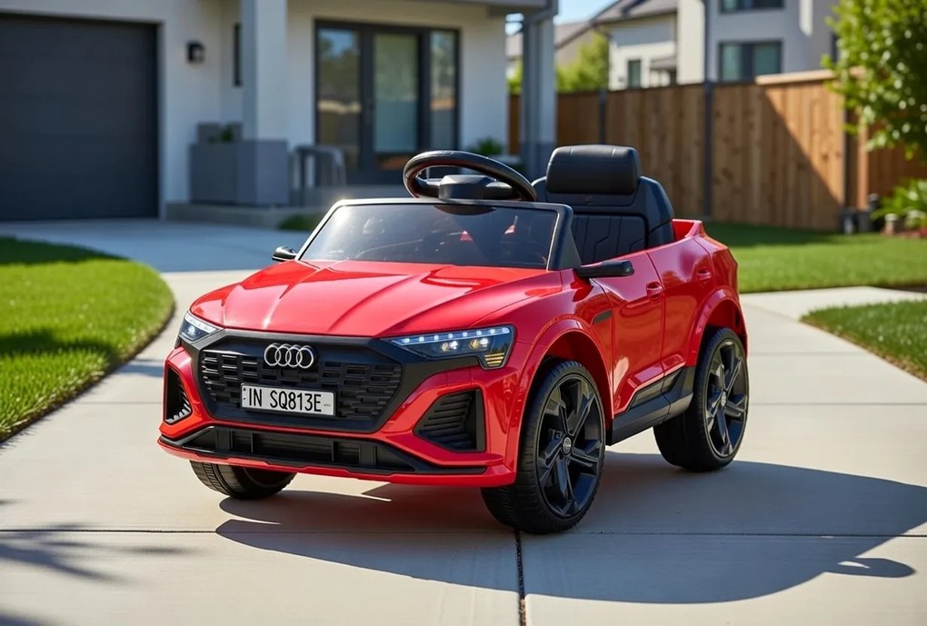 Macchina Elettrica per Bambini 12V Licenza Ufficiale Audi SQ8 E-Tron con Telecomando e Sedile Pelle Rosso...