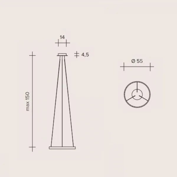 ANELLO Sforzin illuminazione Sospensione Ø55cm Bronzo 3000K