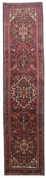Heriz Tappeto 80 x 340 Rosso (Iran) Annodato A Mano