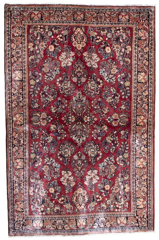 Sarouk Tappeto persiano 130x190 Rosso (Iran) Annodato A Mano