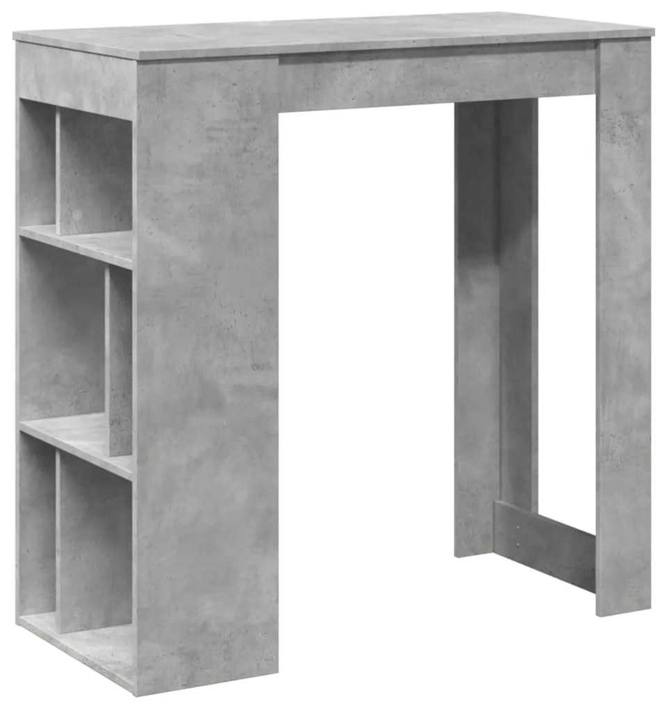 Tavolo bar con rastrelliera grigio 102x50x103,5 cm multistrato