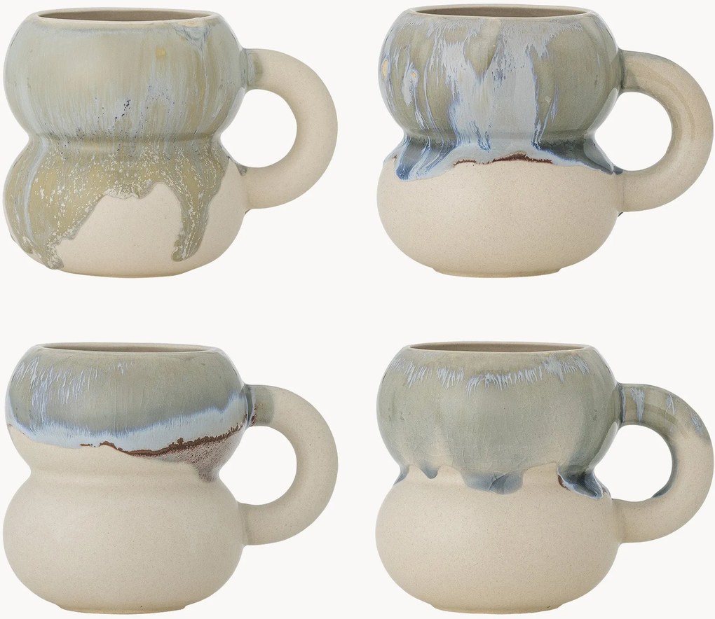 Set di 4 tazze in gres Luna