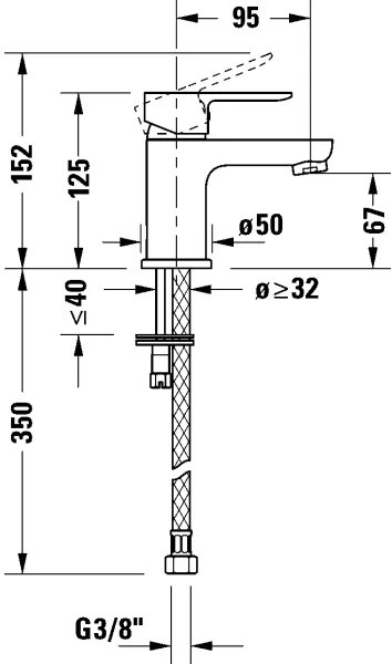Duravit DC1013002010 - Miscelatore per lavabo D-CODE, cromo lucido