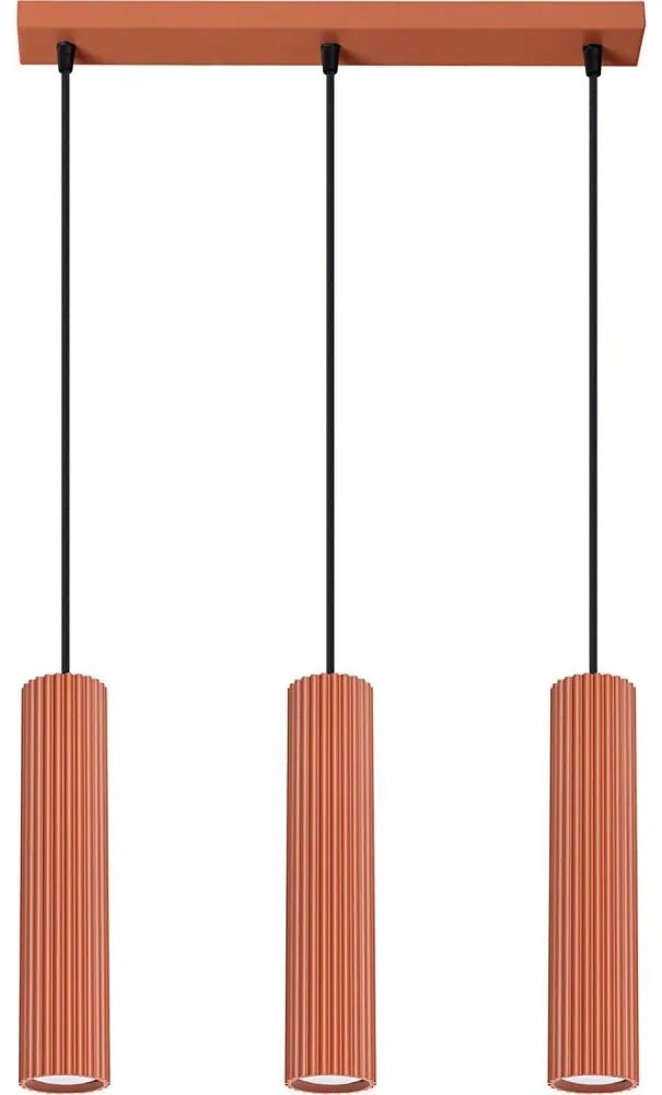 Sollux SL.1632 - Lampadario a sospensione con filo KARBON 3xGU10/10W/230V rosso