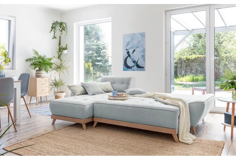 Divano letto grigio chiaro ad angolo variabile Dazzling Daisy - Miuform