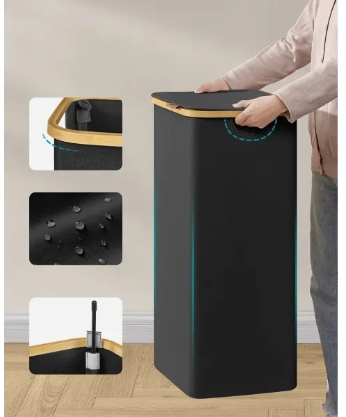 Cesto portabiancheria TATE nero