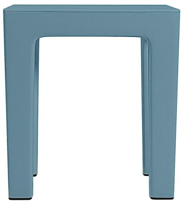 Sgabello bagno Lello multiuso turchese cobalto effetto legno