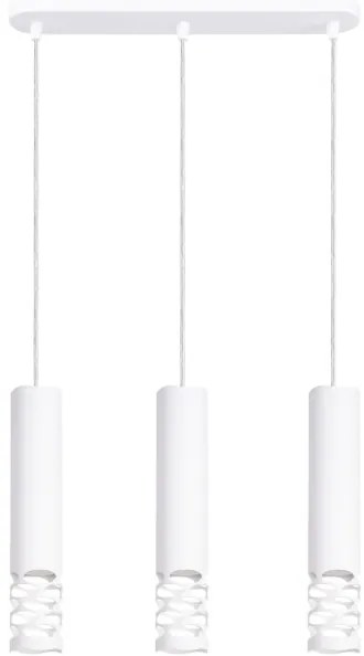 Sollux SL.1693 - Lampadario a sospensione con filo LIRO 3xGU10/10W/230V bianco