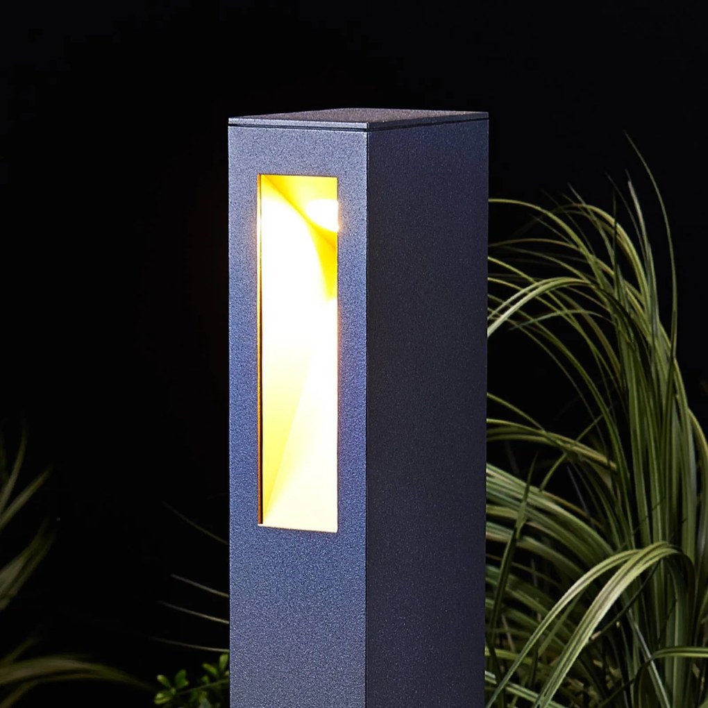 Lampioncino da giardino JENKE Lucande, Nero, Alluminio, Moderno, Lampada LED da esterni