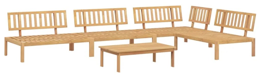 Set divano pallet da giardino 5 pz in legno massello di acacia