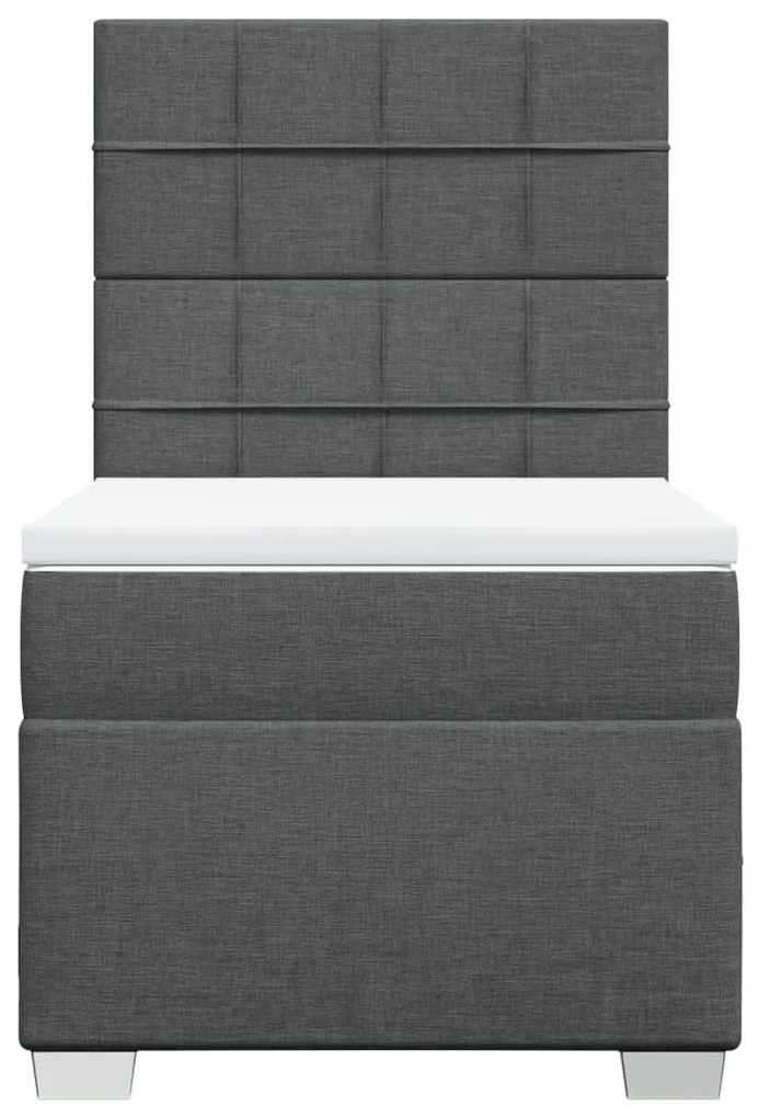 Giroletto a molle con materasso grigio scuro 90x200 cm tessuto