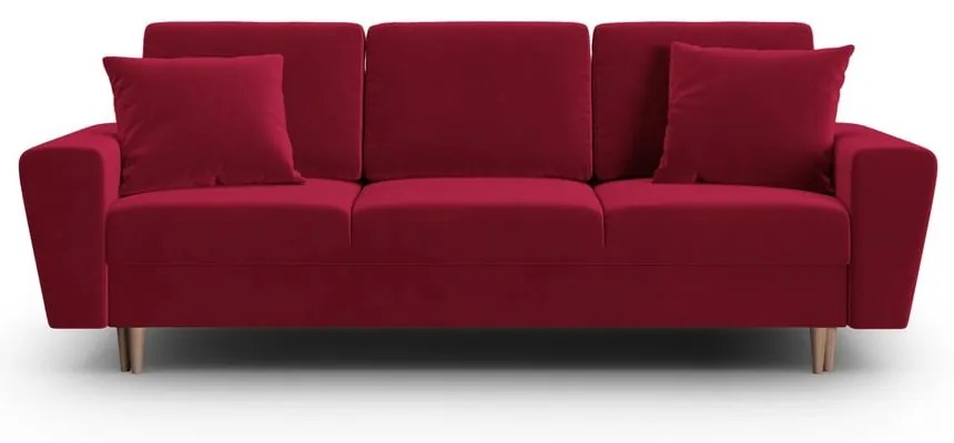 Divano rosso allungabile e con contenitore con rivestimento in velluto 235 cm Kyoto – Cosmopolitan Design