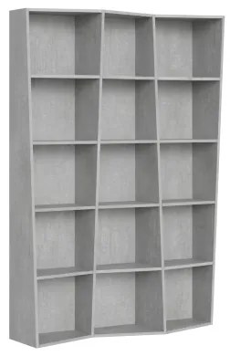 Libreria in legno Cemento 137x200h cm con 3 elementi e vani trapezoidali TREK