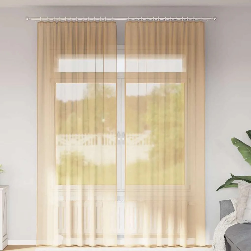 Tende İn Voile Con Passanti 2 Pz Sabbia 140x260 Cm /