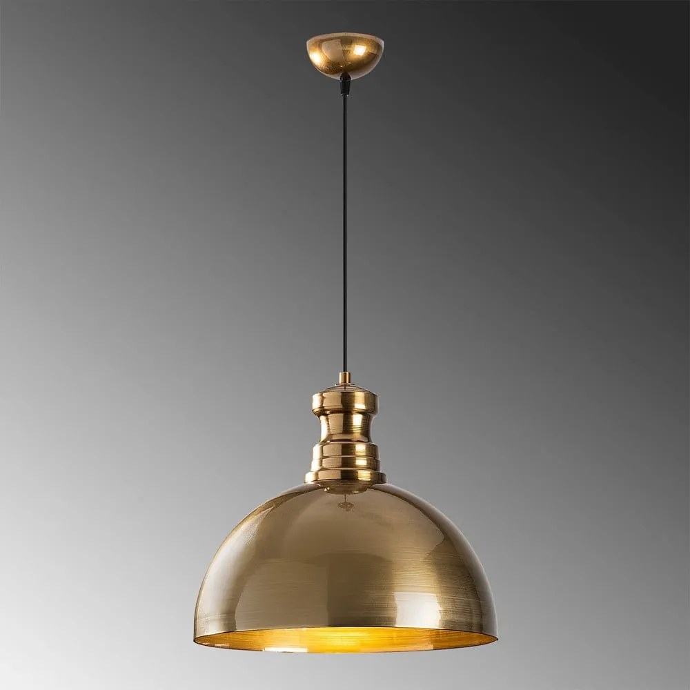 Lampadario dorato con paralume in metallo ø 40 cm Vamp – Opviq lights