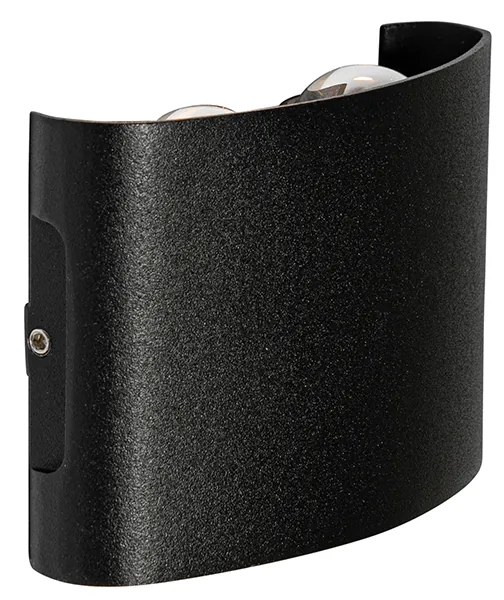 Lampada da parete per esterni nera con LED 4 luci IP54 - Silly