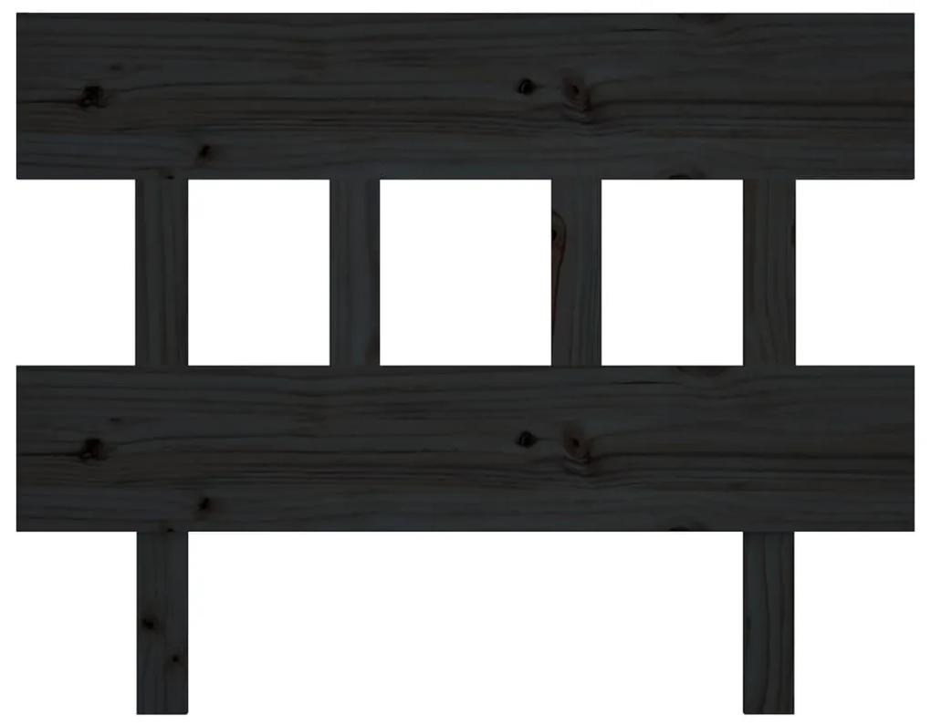 Testiera per letto nera 103,5x3x81 cm legno massello di pino