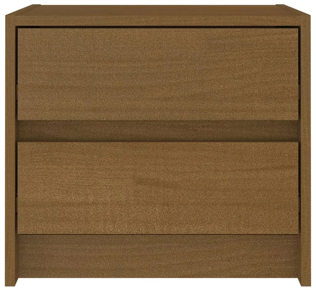 Comodino Miele 40x30,5x35,5 cm in Legno Massello di Pino