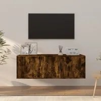 Set Mobili Porta TV 2 pz Rovere Fumo in Legno Multistrato 3188411