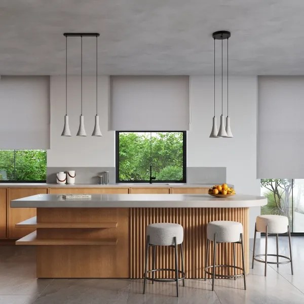 Sollux SL.1225 - Lampadario a sospensione con filo REA 3xE14/12W/230V calcestruzzo