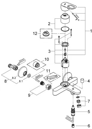 GROHE 23341000 - Miscelatore per vasca BAULOOP DN 15, cromo lucido