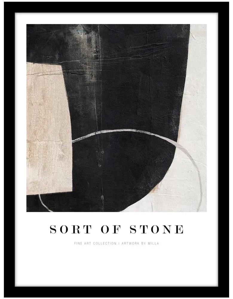 Dipinto 32x42 cm Sort Of Stone – Malerifabrikken