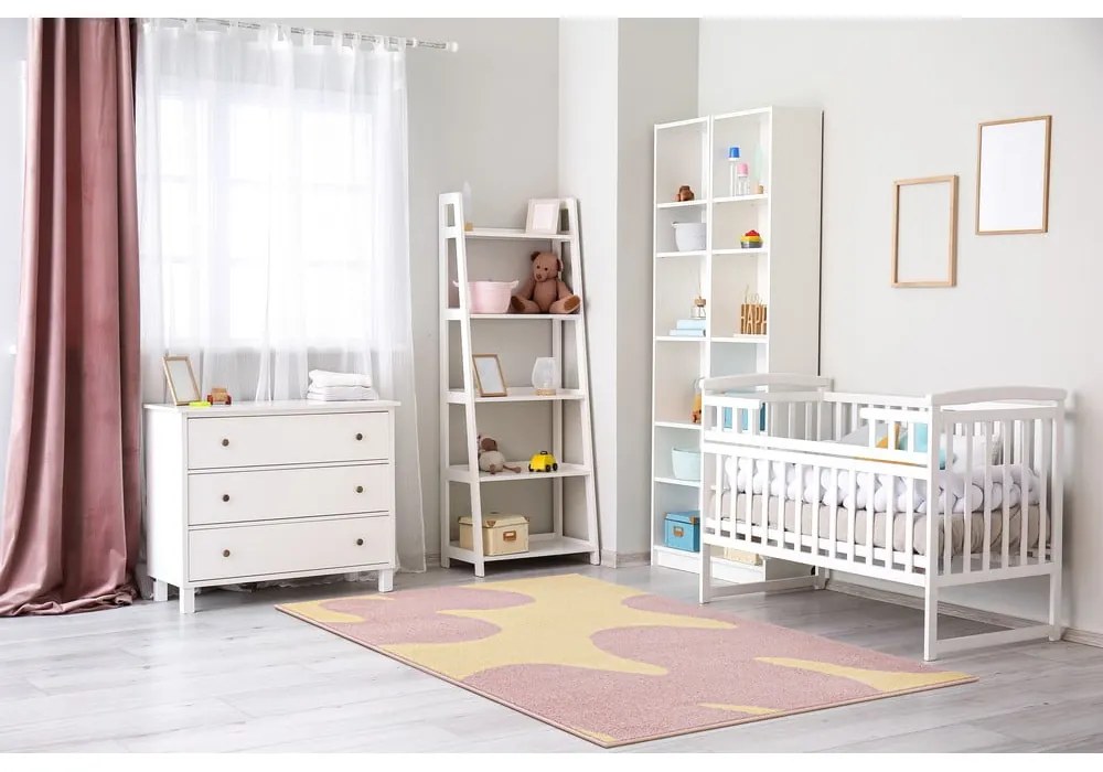 Tappeto per bambini giallo e rosa 160x230 cm Hugsy Vanilla – FD