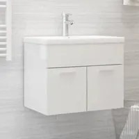 Mobile Bagno con Lavabo Integrato Bianco Lucido in Truciolato 3071276