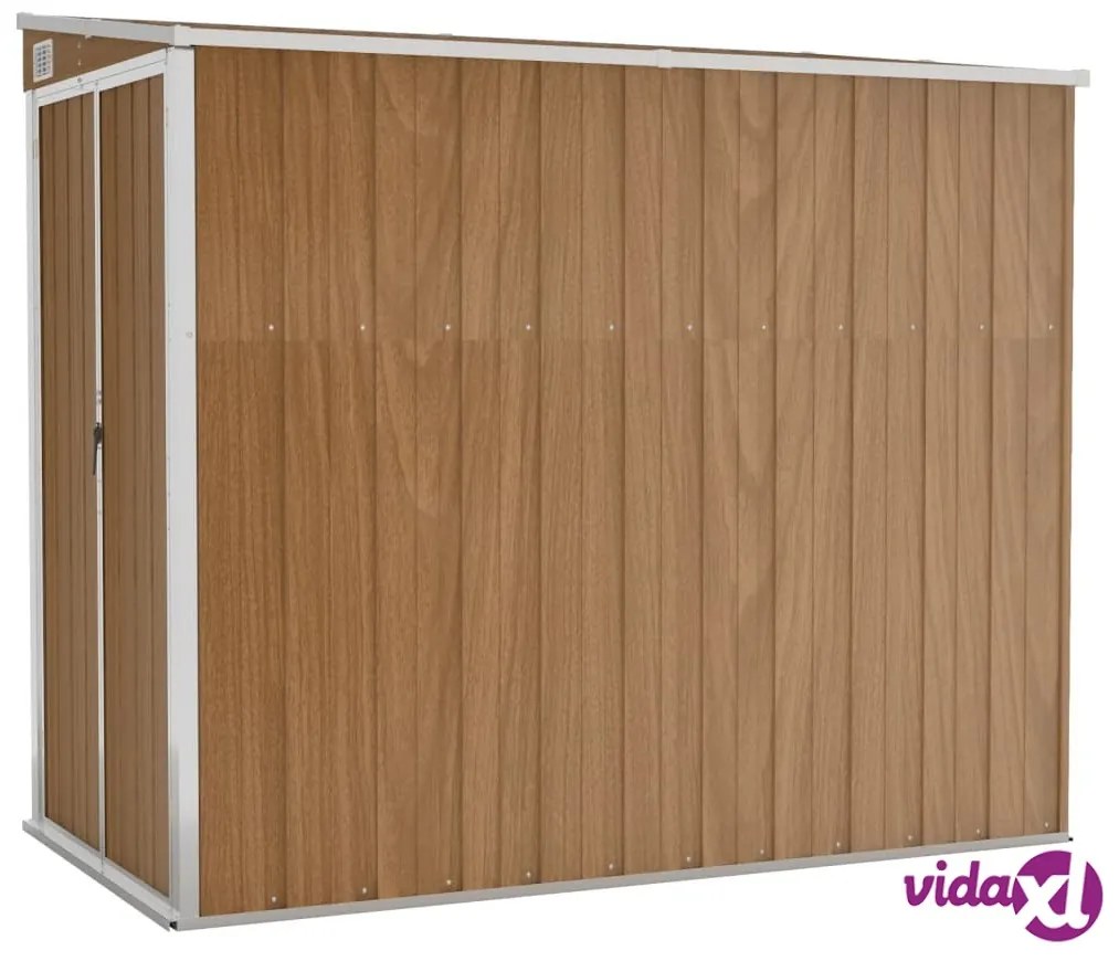 vidaXL Capanno Giardino a Parete Marrone 118x194x178cm Acciaio Zincato