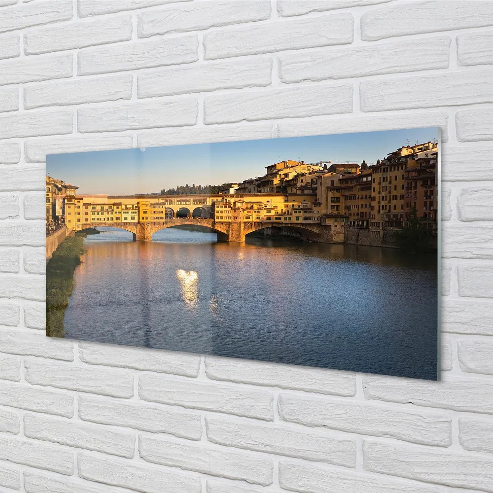 Quadro acrilico Italia Sunrise Bridges 100x50 cm