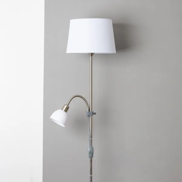 Brilagi - Lampada da terra CERIA 1xE27/100W/230V + 1xE14/25W cromo satinato/bianco
