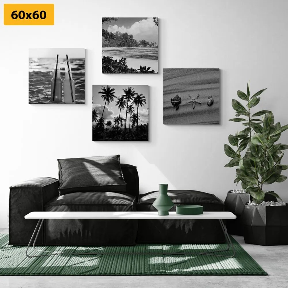 Set di quadri – Vacanza al mare in bianco e nero