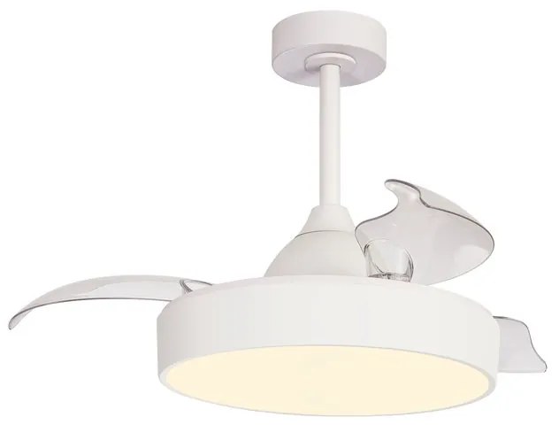 Ventilatore da soffitto Alaska bianco, Ø 43 cm, CCT, dimmerabile, MANTRA IP20