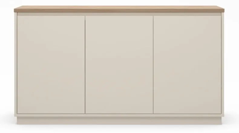 Cassettiera beige con effetto rovere 152x84x40 cm Loreta – Marckeric