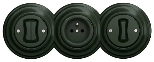 Kliklap - Presa domestica in stile retrò senza placca 230V verde