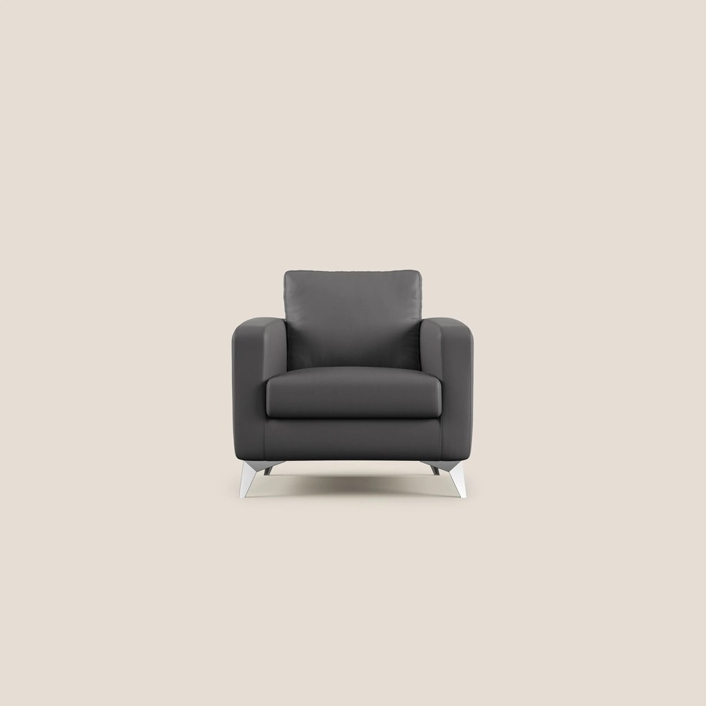Orione Poltroncina in ecopelle moderna e impermeabile T04 antracite