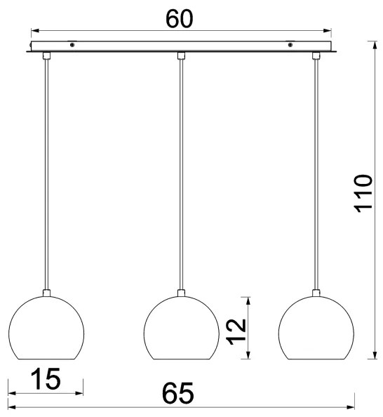 Lampadario a cavo SOOL 3xE27/15W/230V bianco