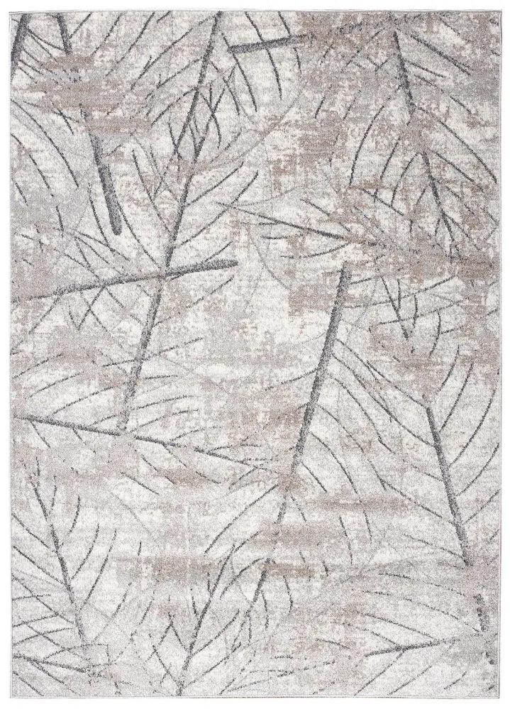Tappeto moderno beige con motivo di foglie delicate Larghezza: 140 cm | Lunghezza: 200 cm