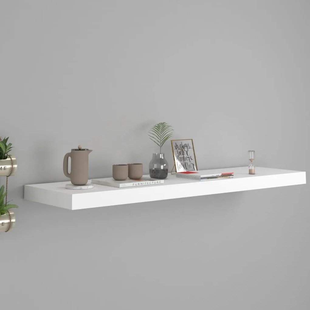 Scaffale A Parete Bianco 90x23,5x3,8 Cm İn Mdf /