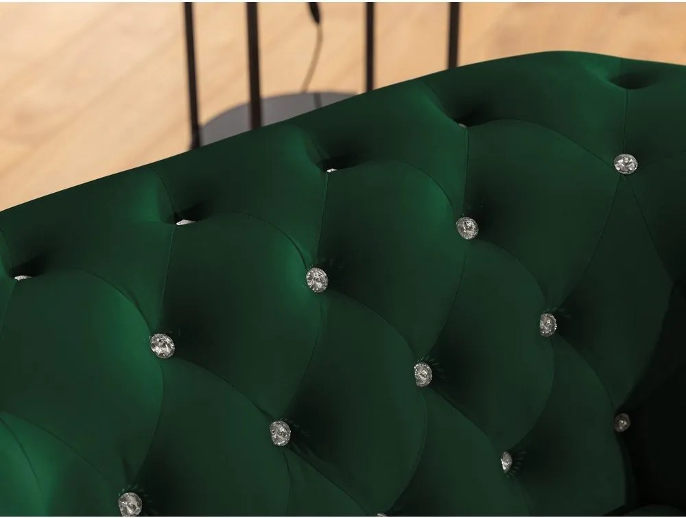 Divano angolare verde allungabile (con penisola a sinistra/a L) con rivestimento in velluto York Blik – Ropez