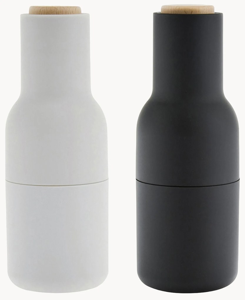 Set macina sale e pepe con coperchio in legno di faggio Bottle Grinder 2 pz